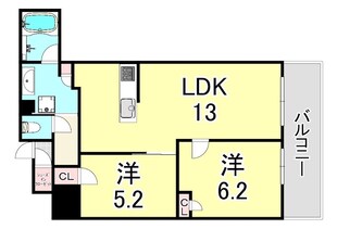 プラウド阪急塚口駅前の物件間取画像